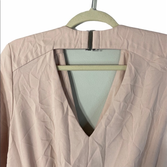 TopShop Romper Quarter Sleeve V Neck Pink size 8 - Picture 8 of 9